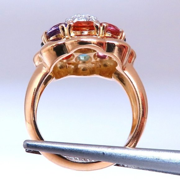 2.50ct ttw Multigem Diamond Cluster Ring 18kt Gold - Picture 5 of 5